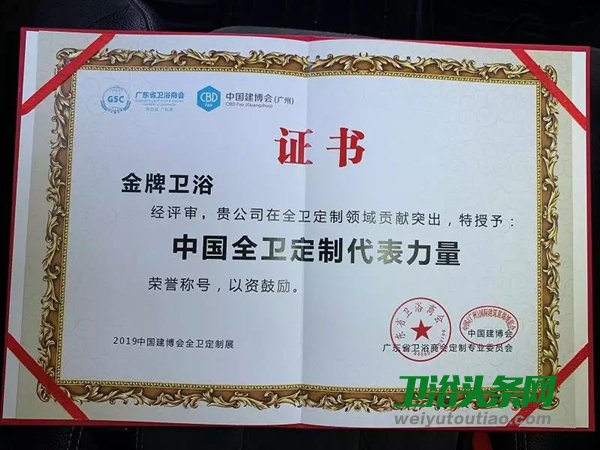 中國全衛定制代表力量證書